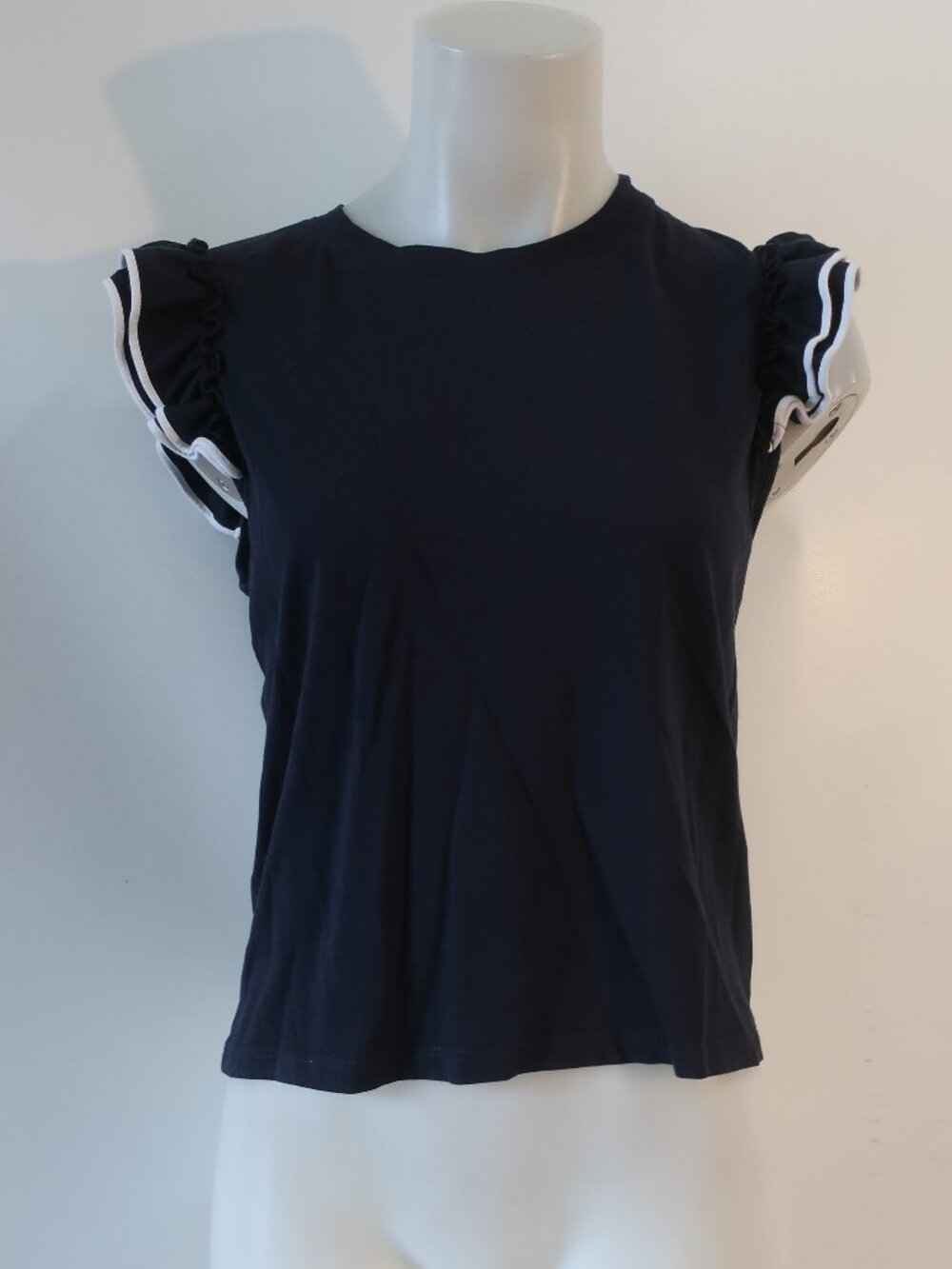 Womens Kule Navy Blue (Item-214) Flutter Sleeve T-Shirt Top S
